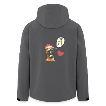 Nikolaus Weihnachtsmann Pferd Pferde Santa Rüben - Recycelte Männer Softshell-Jacke von Stanley/Stella - Schwarz - Hinten - AI Model Male 185 light (185cm)