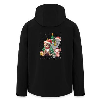 Christmas Xmas Farm Animals Christmas - Men’s Recycled Softshell Jacket by Stanley/Stella - black - Back - AI Model Male 185 light (185cm)
