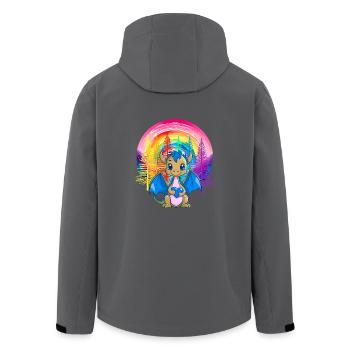 Regenbogen Drache Drachen Kinder Kind - Recycelte Männer Softshell-Jacke von Stanley/Stella - Schwarz - Hinten - AI Model Male 185 light (185cm)