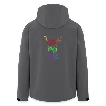 LGBT Rainbow Angel Christmas Rainbow Flag - Men’s Recycled Softshell Jacket by Stanley/Stella - black - Back - AI Model Male 185 light (185cm)
