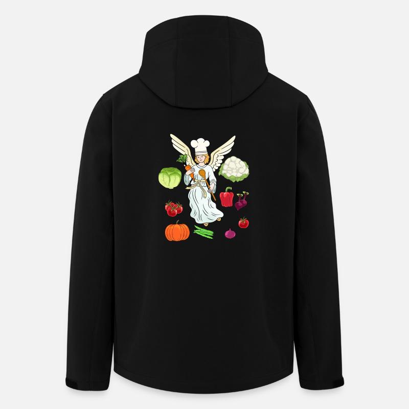 Christmas Vegetarisch Weihnachten Engel Koch Köche - Recycelte Männer Softshell-Jacke von Stanley/Stella - Schwarz