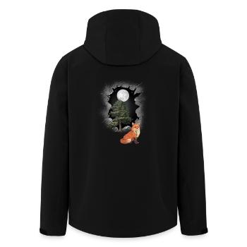 Fuchs Füchse Füchsin mystisch Natur Kind - Recycelte Männer Softshell-Jacke von Stanley/Stella - Schwarz - Hinten - AI Model Male 185 light (185cm)