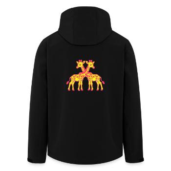 Giraffe Giraffen Zoo Zootiere Kinder Kind Safari - Recycelte Männer Softshell-Jacke von Stanley/Stella - Schwarz - Hinten - AI Model Male 185 light (185cm)