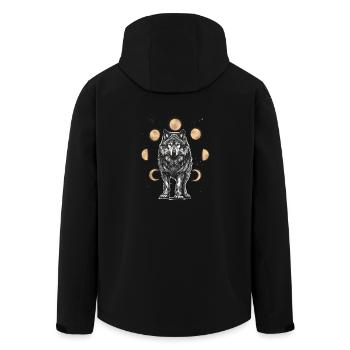 Phase de Lune Loup Loup-Garou Halloween Loups Mystiques - Veste softshell homme en polyester recyclé Stanley/Stella - noir - Dos - AI Model Male 185 light (185cm)