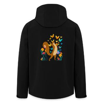 Écureuil Printemps Papillons Insectes - Veste softshell homme en polyester recyclé Stanley/Stella - noir - Dos - AI Model Male 185 light (185cm)