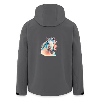 Horse Horses Horse Head - Men’s Recycled Softshell Jacket by Stanley/Stella - black - Back - AI Model Male 185 light (185cm)