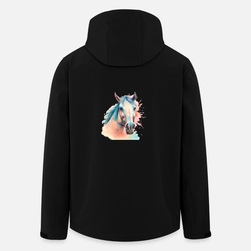 Pferd Pferde Pferdekopf - Recycelte Männer Softshell-Jacke von Stanley/Stella - Schwarz