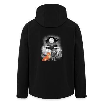 Gebirge Natur Wölfe Wölfe Fuchs Füchse Berge Mond - Recycelte Männer Softshell-Jacke von Stanley/Stella - Schwarz - Hinten - AI Model Male 185 light (185cm)