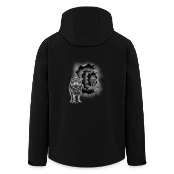 Wolf - Men’s Recycled Softshell Jacket by Stanley/Stella - black - Back - AI Model Male 185 light (185cm)