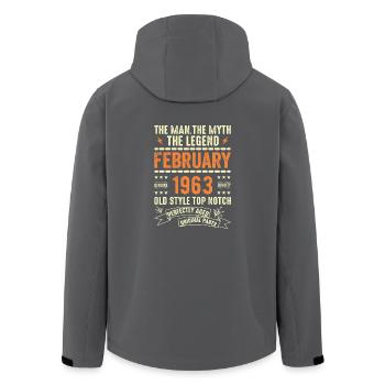 February 1963 - February 1963 Anniversary February 1963 - Men’s Recycled Softshell Jacket by Stanley/Stella - black - Back - AI Model Male 185 light (185cm)
