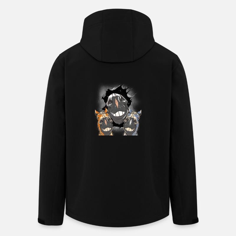 Pferd Pferde Pferdekopf - Recycelte Männer Softshell-Jacke von Stanley/Stella - Schwarz