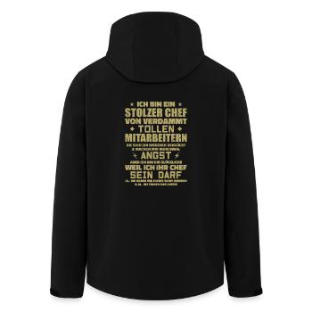 A proud of damn great employees - Men’s Recycled Softshell Jacket by Stanley/Stella - black - Back - AI Model Male 185 light (185cm)
