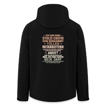 Stolze chefin von verdammt tollen mitarbeitern - Recycelte Männer Softshell-Jacke von Stanley/Stella - Schwarz - Hinten - AI Model Male 185 light (185cm)