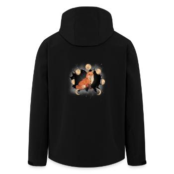 Fox Foxes Mystical Moon Fairy Tale Kids - Men’s Recycled Softshell Jacket by Stanley/Stella - black - Back - AI Model Male 185 light (185cm)