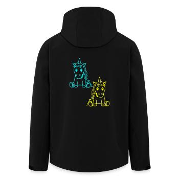 Einhorn Retro Vintage 80er 90er Einhörner Pferd - Recycelte Männer Softshell-Jacke von Stanley/Stella - Schwarz - Hinten - AI Model Male 185 light (185cm)