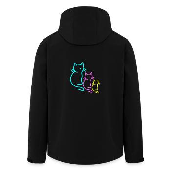 Chats, Chat, Enfant, Enfants, Bébé, Tout-petits, Années 80 - Veste softshell homme en polyester recyclé Stanley/Stella - noir - Dos - AI Model Male 185 light (185cm)
