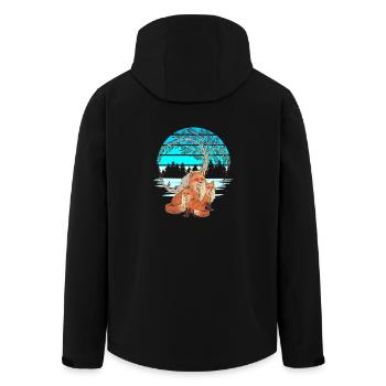 Fox Family Vixen Foxes Fairy Tale Child - Men’s Recycled Softshell Jacket by Stanley/Stella - black - Back - AI Model Male 185 light (185cm)