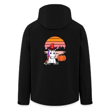 Halloween Octobre Citrouille Licorne Cheval Enfants - Veste softshell homme en polyester recyclé Stanley/Stella - noir - Dos - AI Model Male 185 light (185cm)