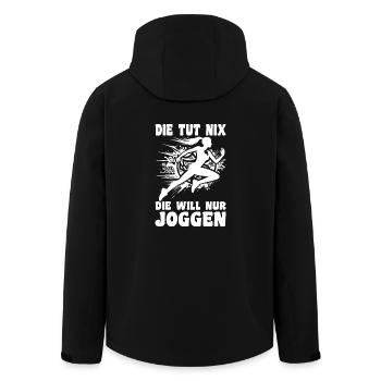 Läuferin, die tut nix die will nur joggen, Jogger - Recycelte Männer Softshell-Jacke von Stanley/Stella - Schwarz - Hinten - AI Model Male 185 light (185cm)
