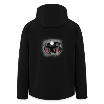 mystical crow roses crows ravens raven halloween - Men’s Recycled Softshell Jacket by Stanley/Stella - black - Back - AI Model Male 185 light (185cm)