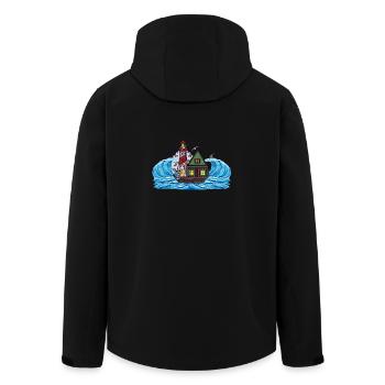 Maritim Haus Boot Erdnuss Seemann Meer Leuchtturm - Recycelte Männer Softshell-Jacke von Stanley/Stella - Schwarz - Hinten - AI Model Male 185 light (185cm)