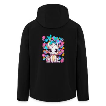 Rétro Dragon Enfant Enfants des années 80 des années 90 Vintage Bébé - Veste softshell homme en polyester recyclé Stanley/Stella - noir - Dos - AI Model Male 185 light (185cm)