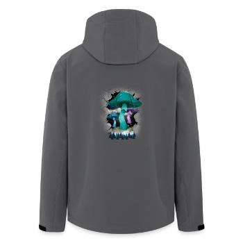 Mystisch Pilze Pilz Waldbewohner Natur - Recycelte Männer Softshell-Jacke von Stanley/Stella - Schwarz - Hinten - AI Model Male 185 light (185cm)