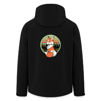 Retro Fuchs Füchse Vintage 80er 90er Waldbewohner - Recycelte Männer Softshell-Jacke von Stanley/Stella - Schwarz - Hinten - AI Model Male 185 light (185cm)