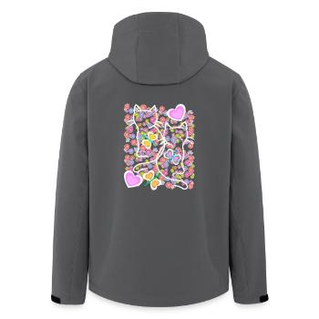 Printemps Été Chats Chat Papillons - Veste softshell homme en polyester recyclé Stanley/Stella - charbon - Dos - AI Model Male 185 light (185cm)