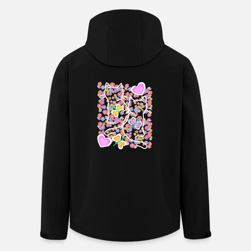 Spring Summer Cats Cat Butterflies - Men’s Recycled Softshell Jacket by Stanley/Stella - black