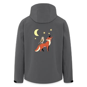 Eule Fuchs Guten Nacht Kinder Kind Baby - Recycelte Männer Softshell-Jacke von Stanley/Stella - Schwarz - Hinten - AI Model Male 185 light (185cm)