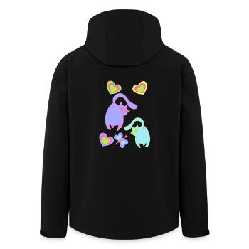 Retro Katzen Katze 80er 90er Vintage Kätzchen Kind - Recycelte Männer Softshell-Jacke von Stanley/Stella - Schwarz - Hinten - AI Model Male 185 light (185cm)