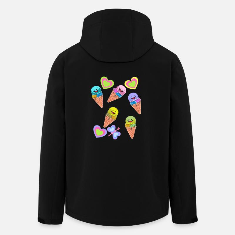 Retro Eis Eiskreme Eiswaffel Kinder Kind Baby - Recycelte Männer Softshell-Jacke von Stanley/Stella - Schwarz