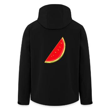 Melone Melonen Sommer Frucht Obst - Recycelte Männer Softshell-Jacke von Stanley/Stella - Schwarz - Hinten - AI Model Male 185 light (185cm)