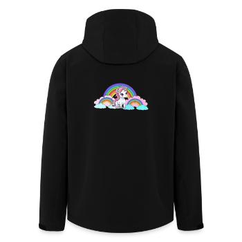 Regenbogen Einhorn Einhörner Pferd Pferde Kinder - Recycelte Männer Softshell-Jacke von Stanley/Stella - Schwarz - Hinten - AI Model Male 185 light (185cm)