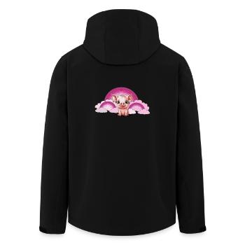 Regenbogen Ferkel Schwein himmlisch Wolken - Recycelte Männer Softshell-Jacke von Stanley/Stella - Schwarz - Hinten - AI Model Male 185 light (185cm)
