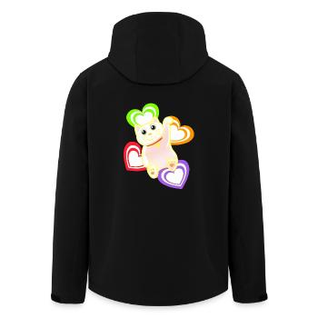 Katze Katzen Herz Herzen - Recycelte Männer Softshell-Jacke von Stanley/Stella - Schwarz - Hinten - AI Model Male 185 light (185cm)
