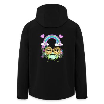 Regenbogen Hippie Sonnenblumen Kinder - Recycelte Männer Softshell-Jacke von Stanley/Stella - Schwarz - Hinten - AI Model Male 185 light (185cm)