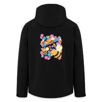 Bee Bees Flower Flowers Summer Kids - Men’s Recycled Softshell Jacket by Stanley/Stella - black - Back - AI Model Male 185 light (185cm)