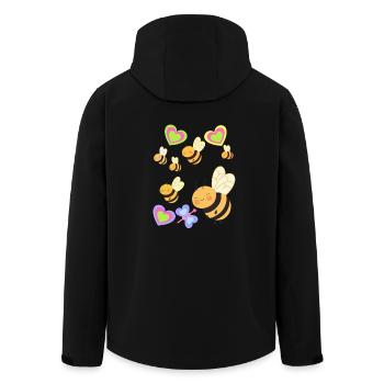 Bee Bees Bumblebee Children Child - Men’s Recycled Softshell Jacket by Stanley/Stella - black - Back - AI Model Male 185 light (185cm)
