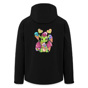 Eis Eiskreme Eiscrem Kinder Kind Drache Drachen - Recycelte Männer Softshell-Jacke von Stanley/Stella - Schwarz - Hinten - AI Model Male 185 light (185cm)