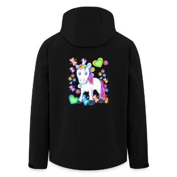Licorne Licornes Enfants Enfant Cheval Chevaux - Veste softshell homme en polyester recyclé Stanley/Stella - noir - Dos - AI Model Male 185 light (185cm)