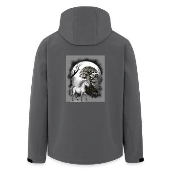 Unicorn Unicorns Horse - Men’s Recycled Softshell Jacket by Stanley/Stella - black - Back - AI Model Male 185 light (185cm)