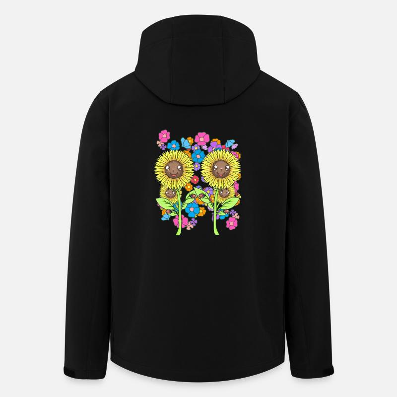 Summer Flowers Flower Ladybug Sunflower - Men’s Recycled Softshell Jacket by Stanley/Stella - black