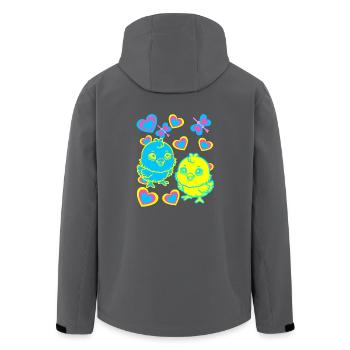Pâques Enfants Enfant poussin Rétro des années 80 des années 90 - Veste softshell homme en polyester recyclé Stanley/Stella - noir - Dos - AI Model Male 185 light (185cm)