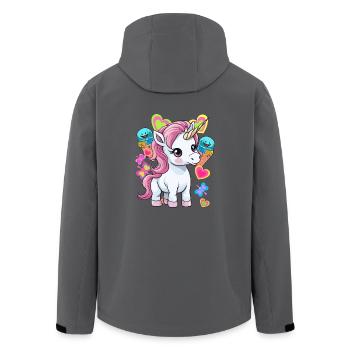 Cream Kids Child Summer Unicorn Baby - Men’s Recycled Softshell Jacket by Stanley/Stella - black - Back - AI Model Male 185 light (185cm)
