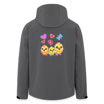 Rétro Pâques Poussin Enfants Enfant Bébé Années 80 90 - Veste softshell homme en polyester recyclé Stanley/Stella - noir - Dos - AI Model Male 185 light (185cm)