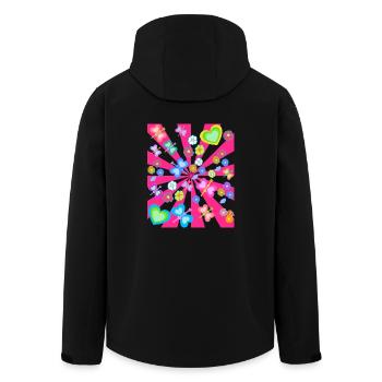 Printemps Eté Enfants Enfant Rétro Vintage Années 80 - Veste softshell homme en polyester recyclé Stanley/Stella - noir - Dos - AI Model Male 185 light (185cm)