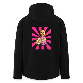 Rétro Pâques Poussins Oeufs de Pâques Poule Poule Enfants - Veste softshell homme en polyester recyclé Stanley/Stella - noir - Dos - AI Model Male 185 light (185cm)