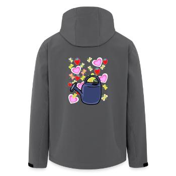 Gärtner Gießkanne Retro Erdbeeren Frucht Obst - Recycelte Männer Softshell-Jacke von Stanley/Stella - Schwarz - Hinten - AI Model Male 185 light (185cm)